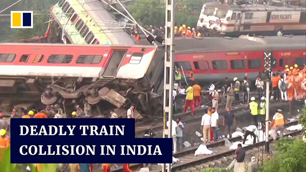 【南华】突发：印度奥迪莎邦列车脱轨相撞事故致近300死900伤